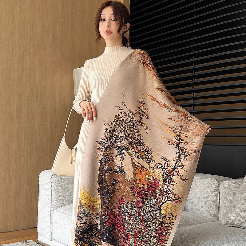 Artificial Cashmere Scarf Elegant Shawl Fashion High Sense - Image 3