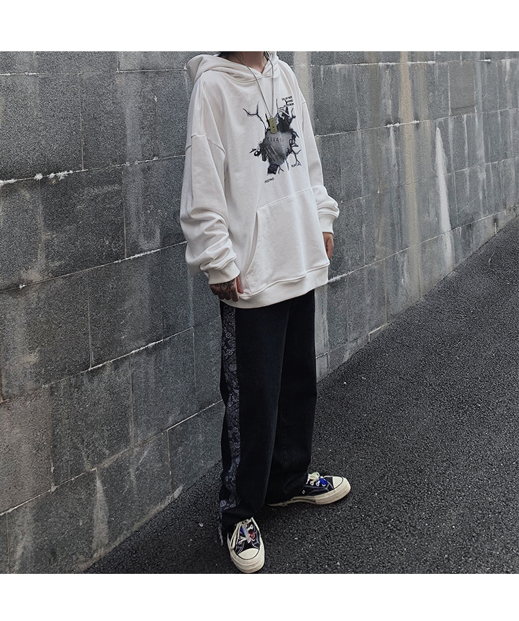 Title 10, Loose casual cotton hooded sweatshirt