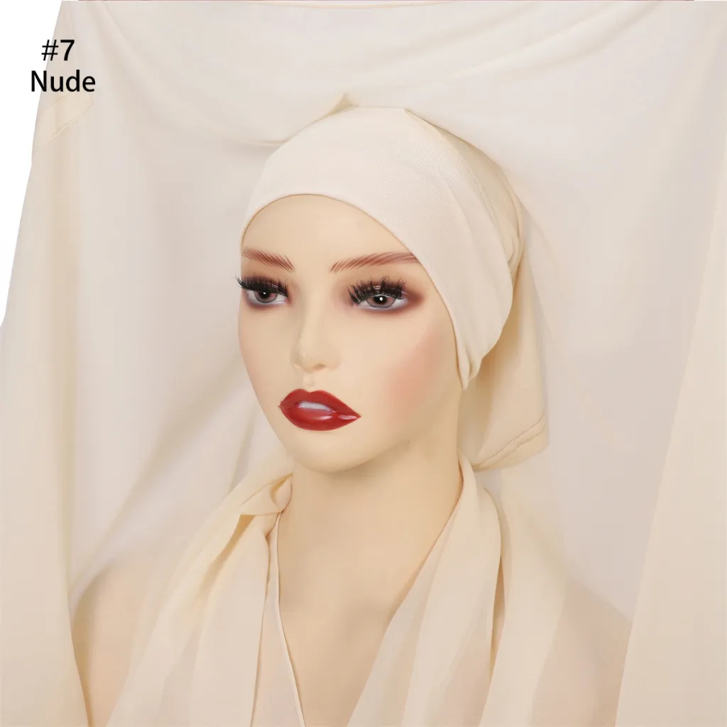 Pure Color Pearl Chiffon Scarf Plus The Same Color - 7 Skin Color
