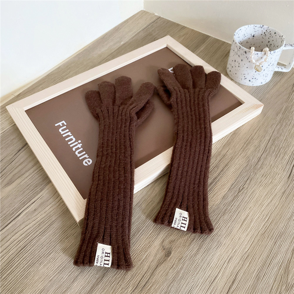 6 Long Gloves Brown