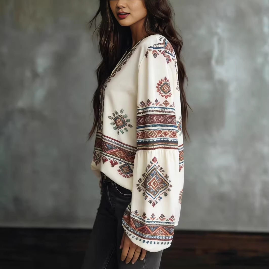 Amazons New Cross-Border Bestseller Ethnic-Style Shirt For The European And... 4