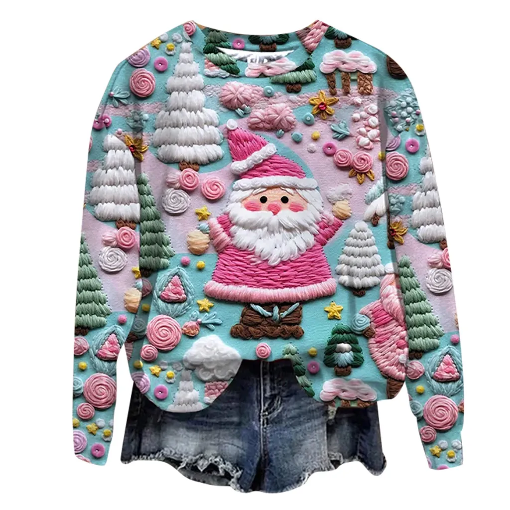 Christmas Street Fashion Round-neck Shirt Top - Style 1-3Xl