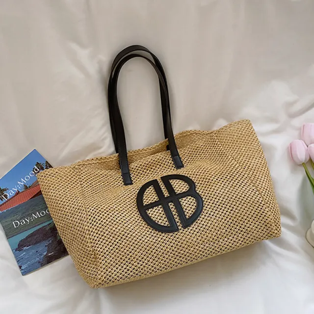 Summer Retro Large Capacity Tote Bag For Women Black - Shop at LoveMi