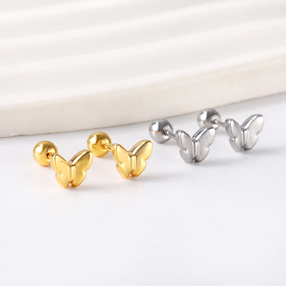 Butterfly Studs Fashionable Golden Small And Exquisite No Fading