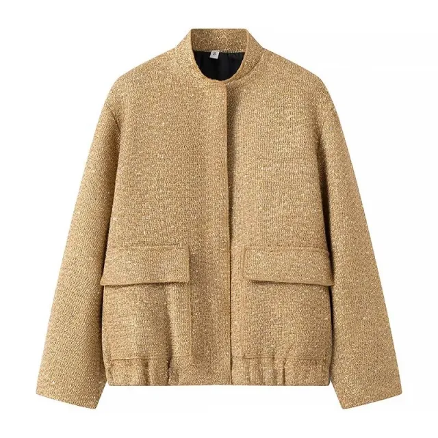 Bead Decoration Small Stand Collar Jacket - Shop at LoveMi
