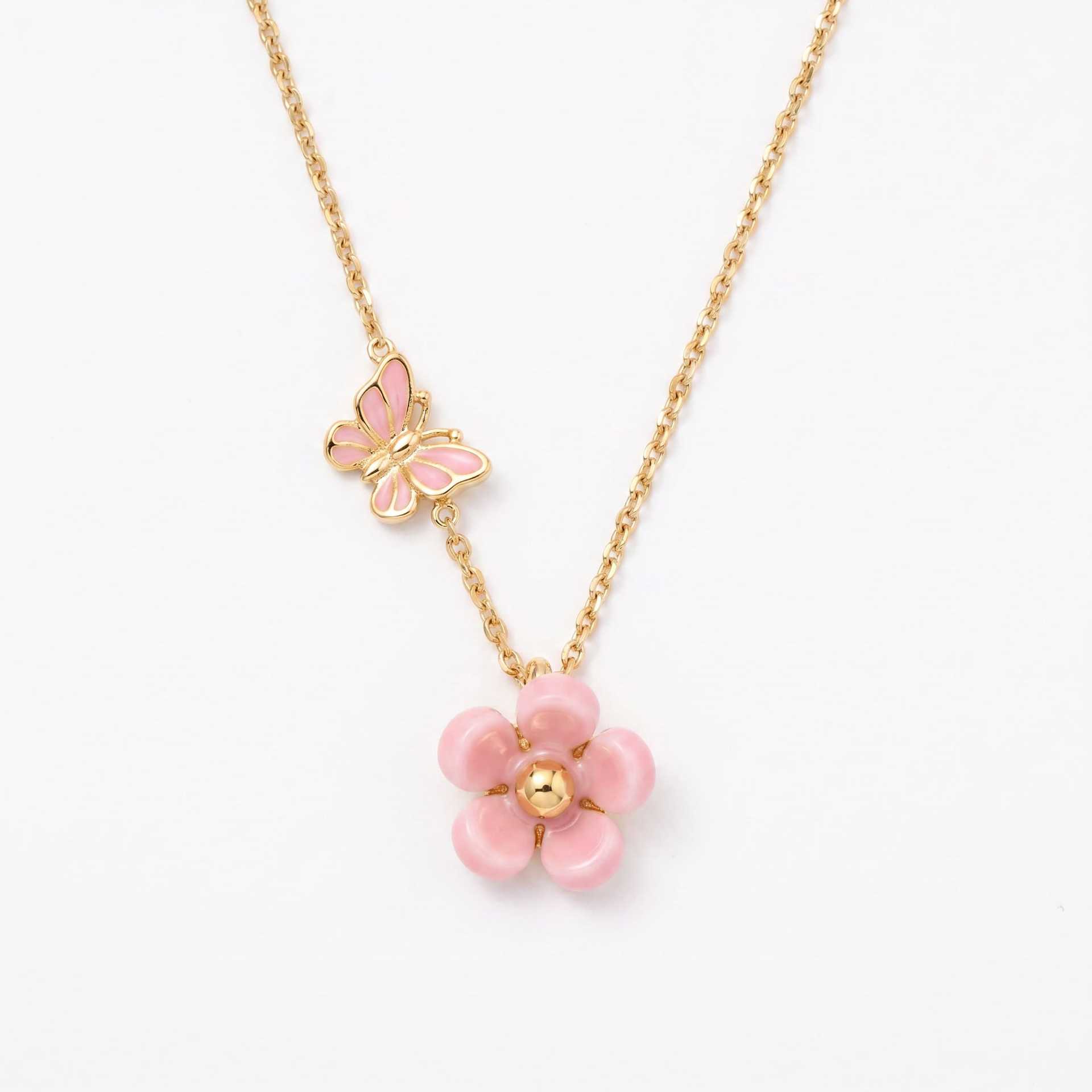 Stainless Steel Floral Bow Necklace, picture 5 of 6