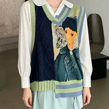 Artistic Patchwork Sweater Vest