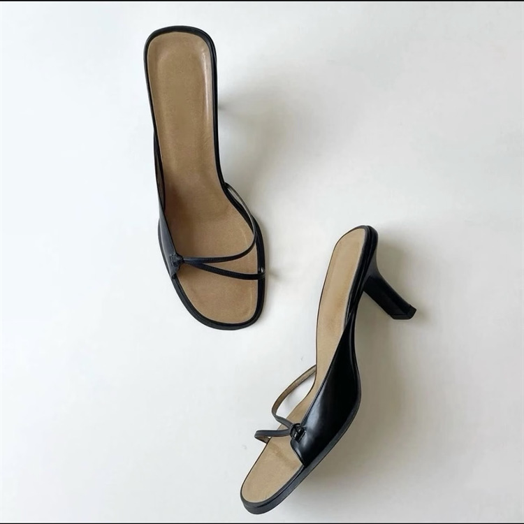 Strappy High-heeled Open-toe Slide Sandals For Women