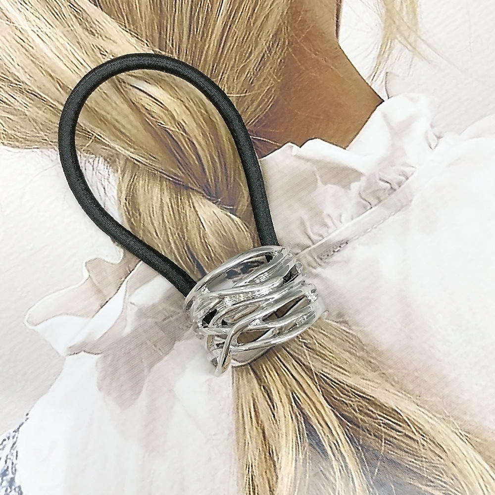 Simple Small Rubber Band Headband Hair Accessories Metal Geometry