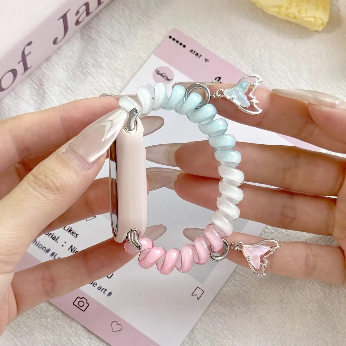 Spiral Telephone Cord Watch Band - Elastic