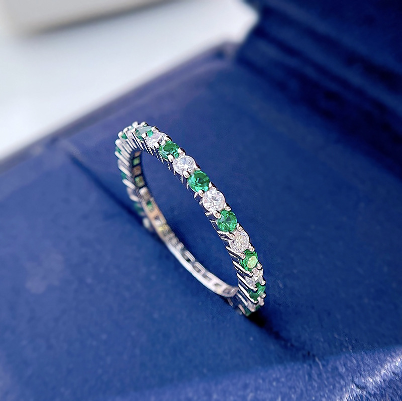 Silver Colors Gemstone Design Ring Fine Gang Drill