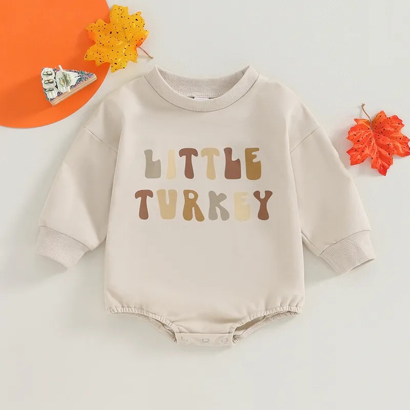 Halloween Toddler Jumpsuit Long Sleeve Pumpkin Letters