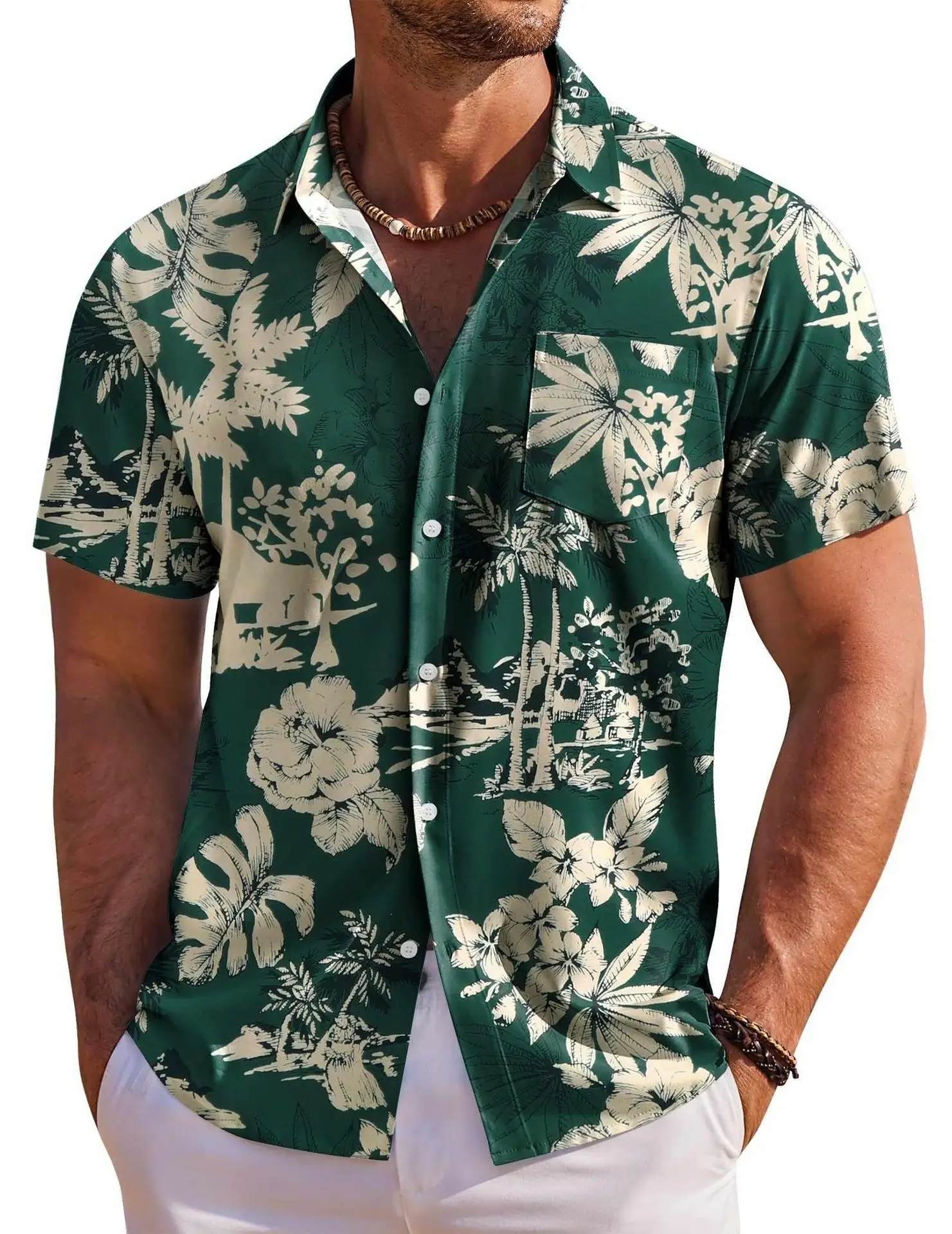 Mens Casual Fashion Beach-Style Shirt