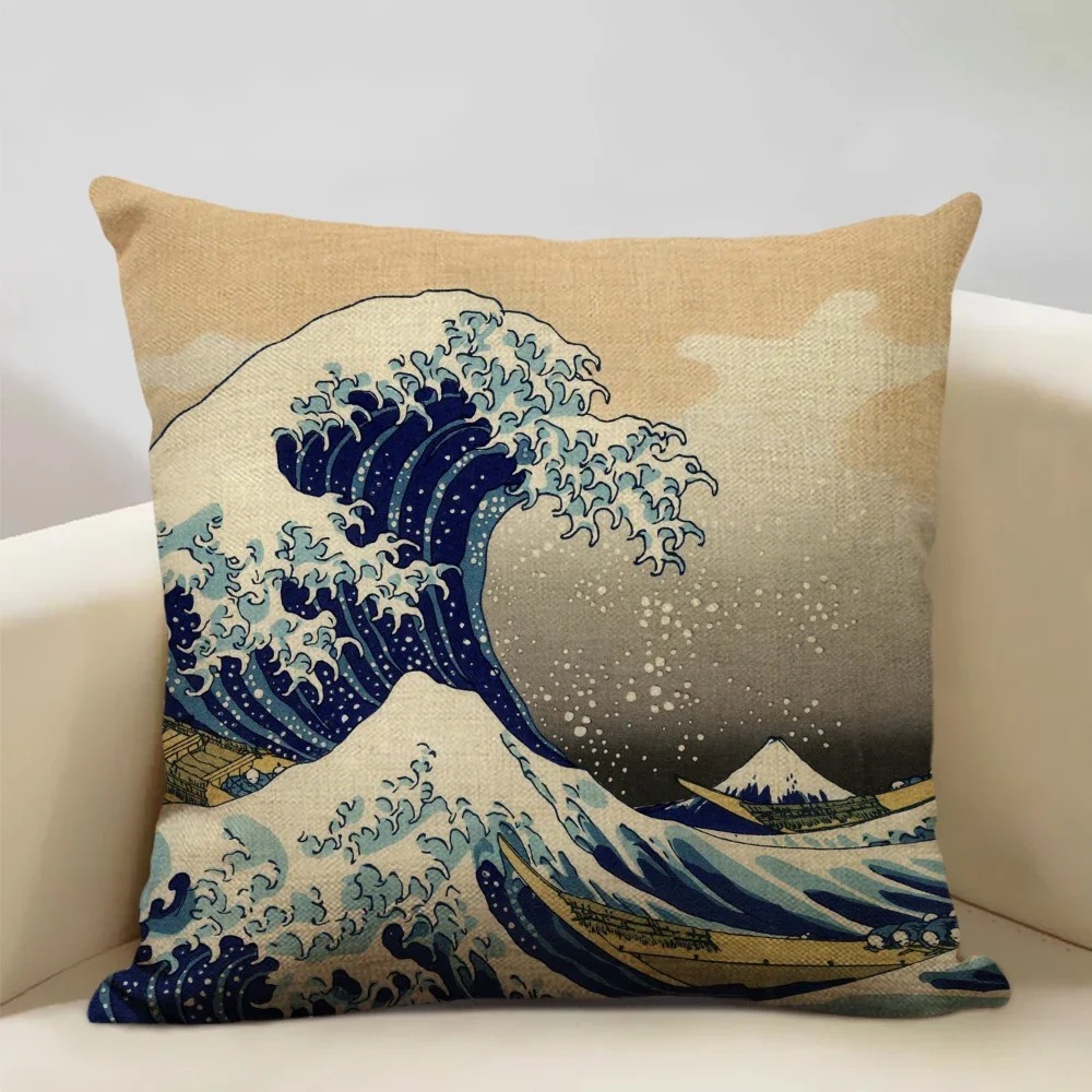 Chinese Feng Shui Ink-Wash Painting Pillow Cover