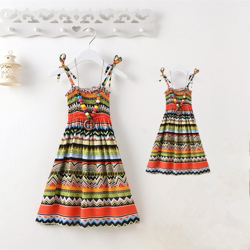 Parent-child Outfit Bohemian Korean Style Beach Vest Dress