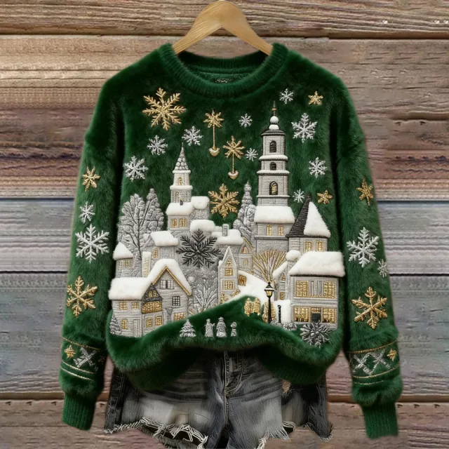 Women's Christmas Crew neck Patterned Top Mfh4Xicg1Yxk905 - Shop at LoveMi