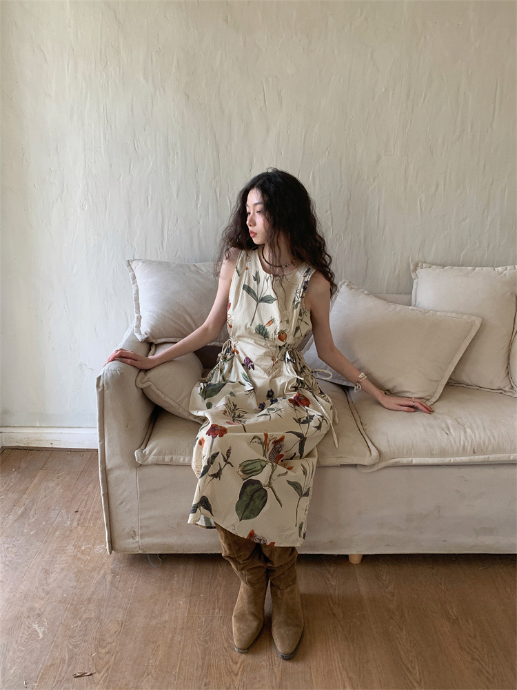 Sleeveless New Chinese Style Waist-slimming Dress Women's Summer