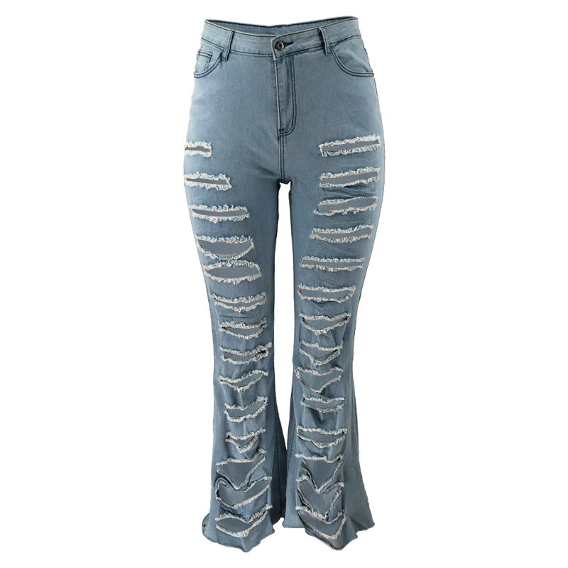 Title 21, New Washing Trend Large Size Womens Torn Jeans...