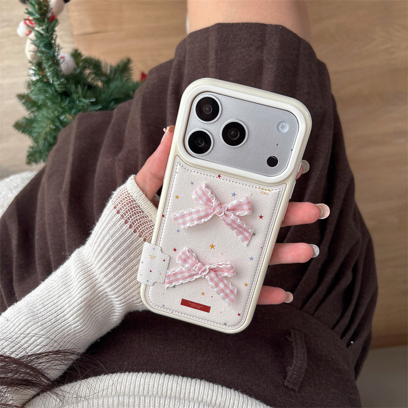 Korean-style Colorful Star Ribbon Bow Phone Case For Women
