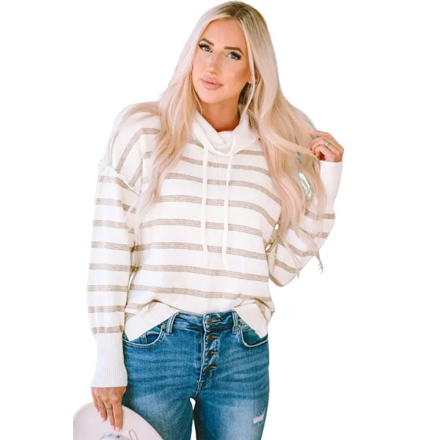Striped Printed Sweater European American Simple Versatile Stripes - Shop at LoveMi