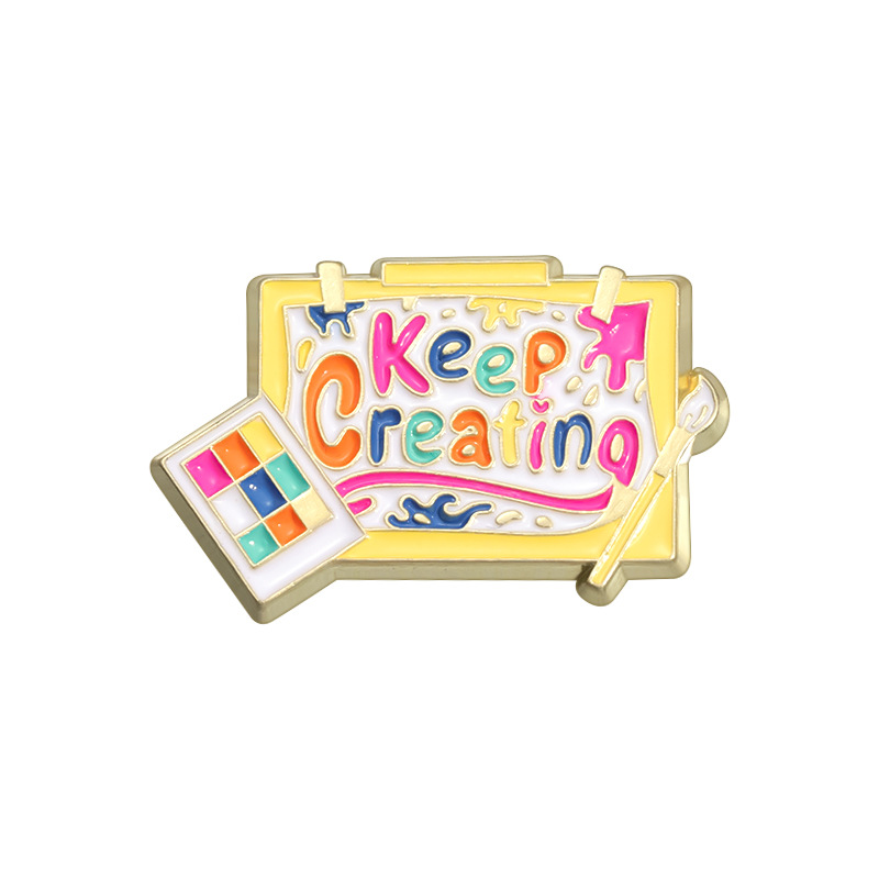 Motivational Fun And Creative Metal Badges Featuring Personalized Letter Designs In English