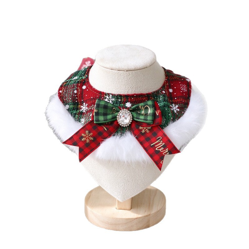 Festive Plaid Pet Scarf