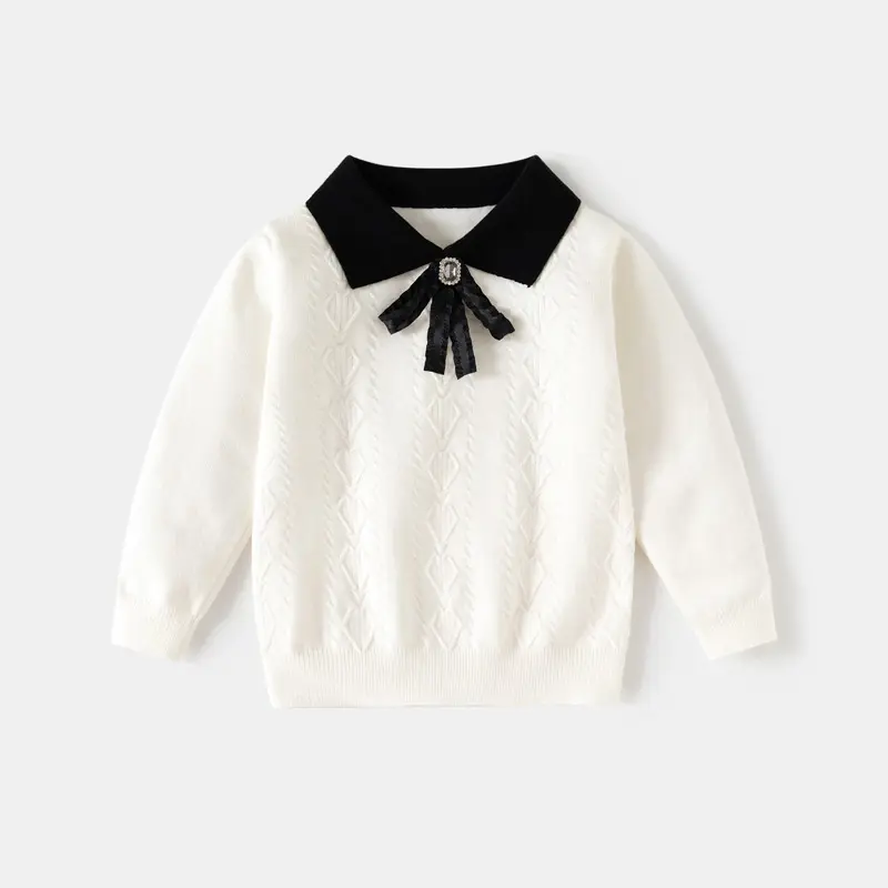 Versatile Girls Lapel Knitted Bottoming Shirt