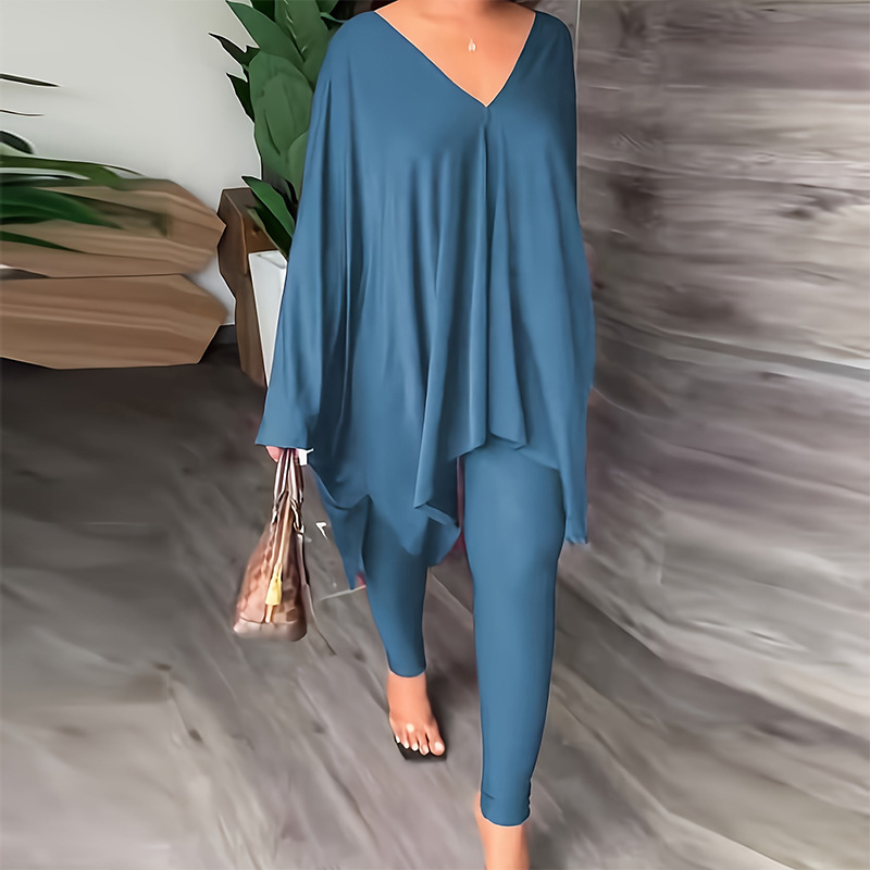 Fashionable Homey Solid-color Casual Chic Two-piece Set 5