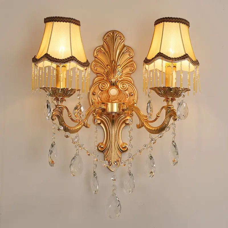 Living Room Golden Crystal Wall Sconces Villa