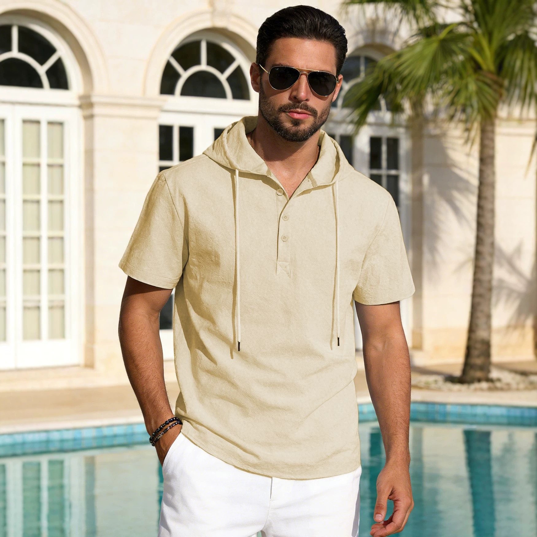 Mens Linen Short-sleeve Shirt