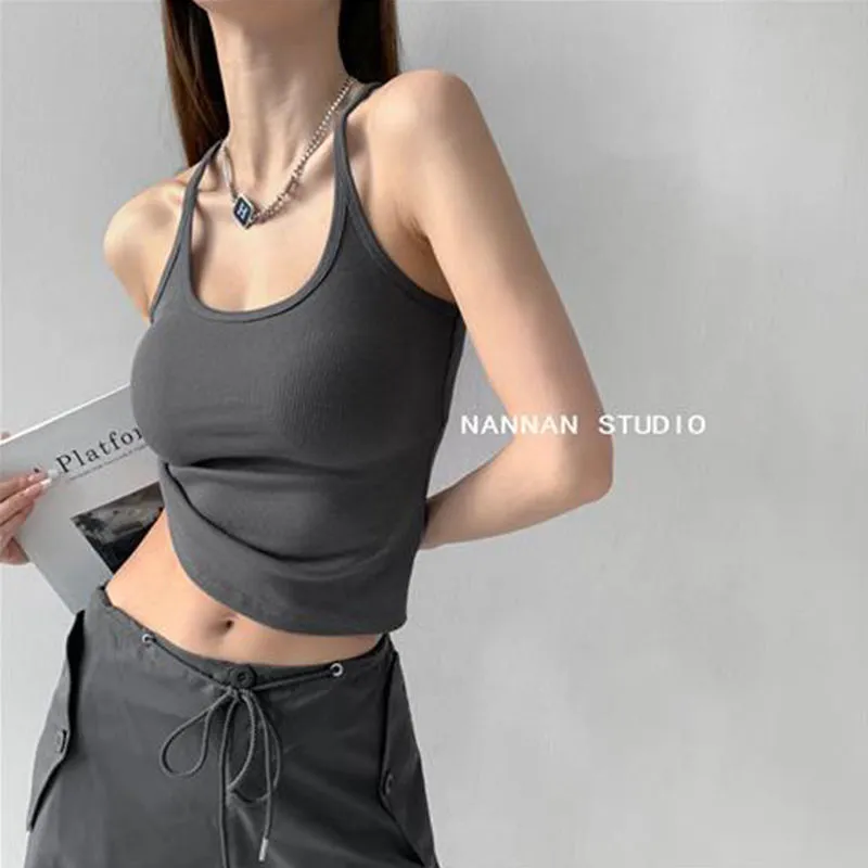 Retro Design Inner Wear Outer Wear Top - Dark Gray