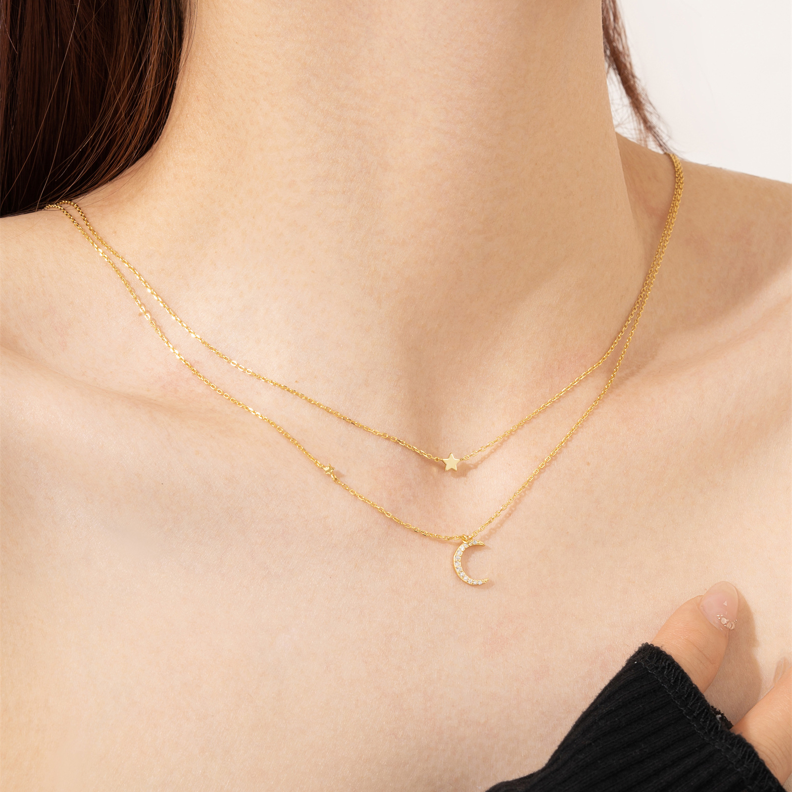 Personalized Multi-layer Twin S925 Sterling Silver Necklace