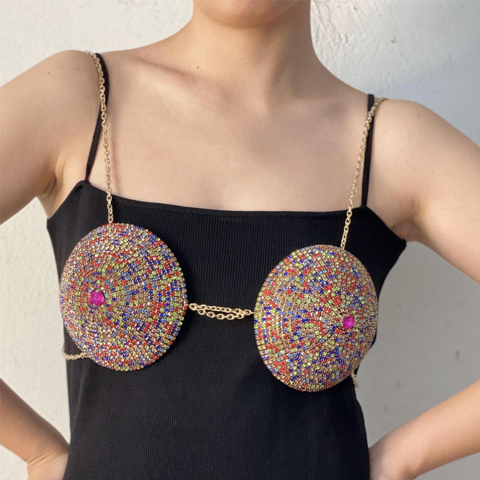 Women's Colorful Glass Rhinestone Body Chains