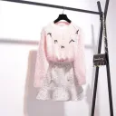Pink Sweater White Dress