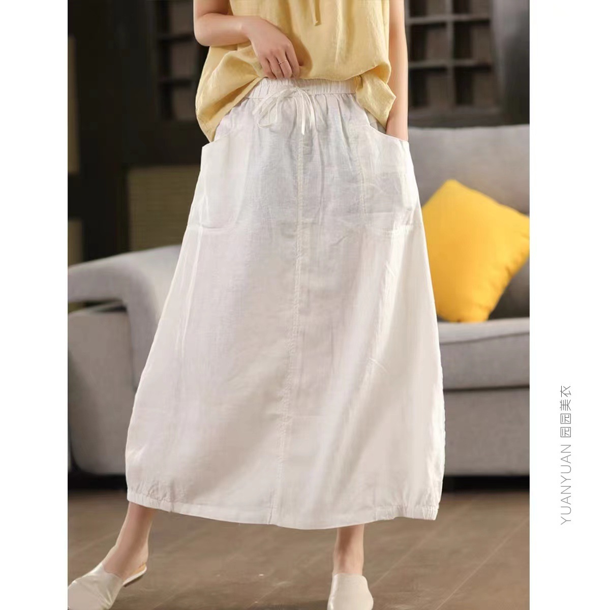 Sand-Washed A-Line Skirt, picture 4 of 10