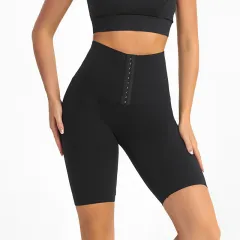 Women's Sports Cropped Pants Fitness Waist - Black - View 1