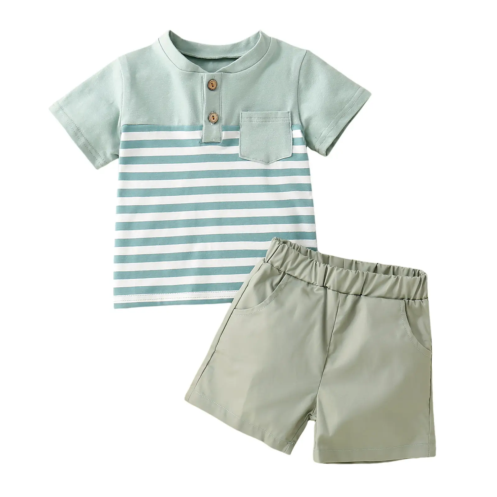 Infant Children Dried Slice Stitching Open Collar Suit