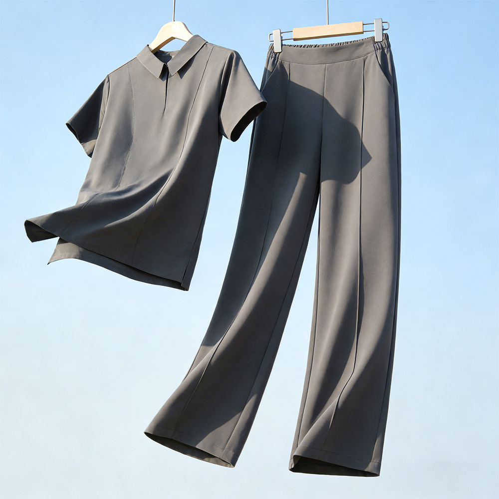 POLO-collar Scrub Top And Short-sleeve Scrub Pants Set For Dental And Oral Care