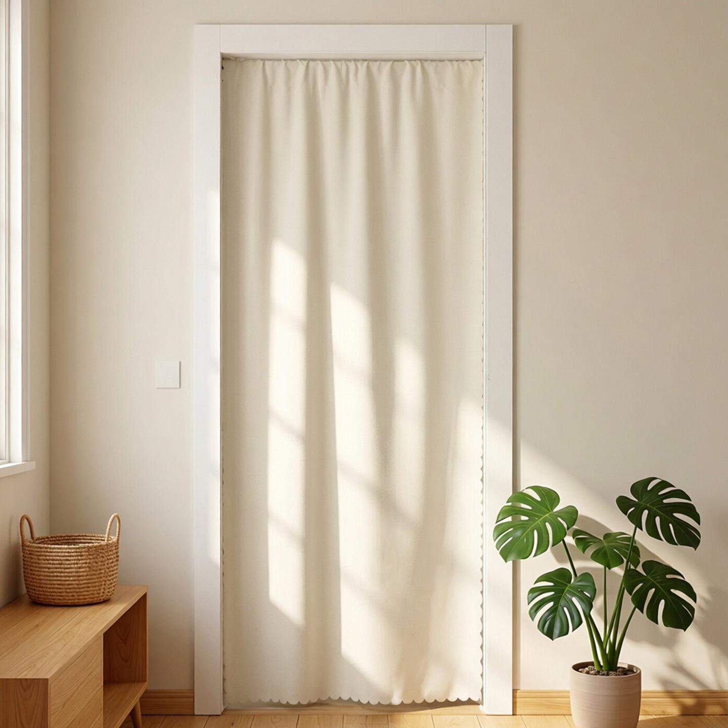 Bedroom Home Hanging Curtain Solid-color Fabric Curtain