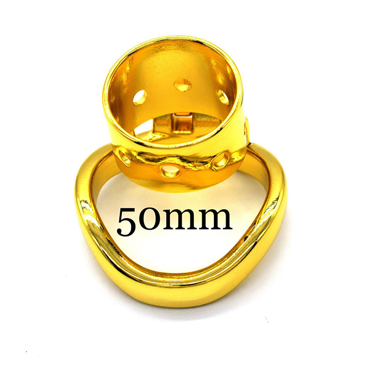 Stainless Steel Gold-plated Straight Eight-hole Chastity Lock 8
