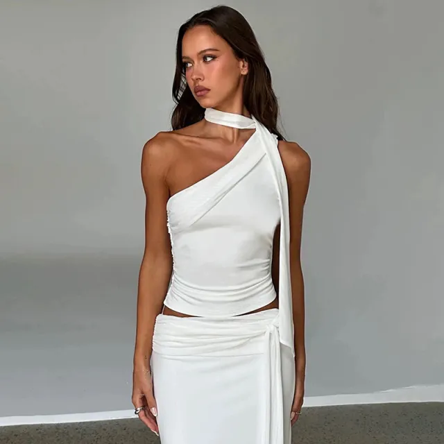 Women's Solid Color Sling Vest White - Shop at LoveMi