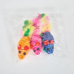 Color Sisal Mouse Cat Teaser Toy Molar Grinding Claw - Color Mixing - View 1