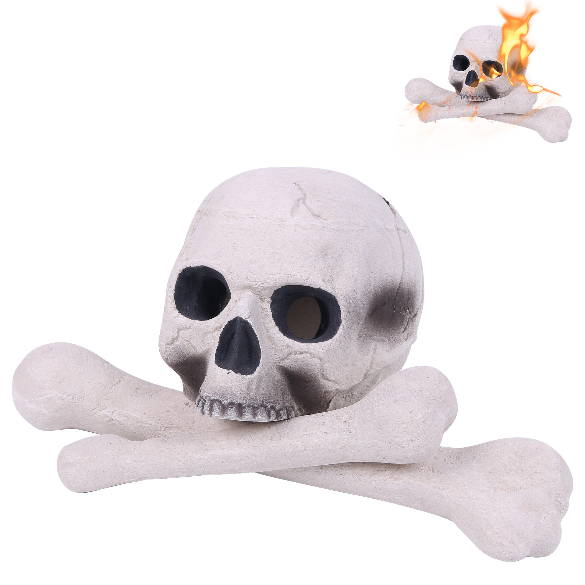 Title 21, Ceramic Skull Stove Barbecue Party Horror Decor...