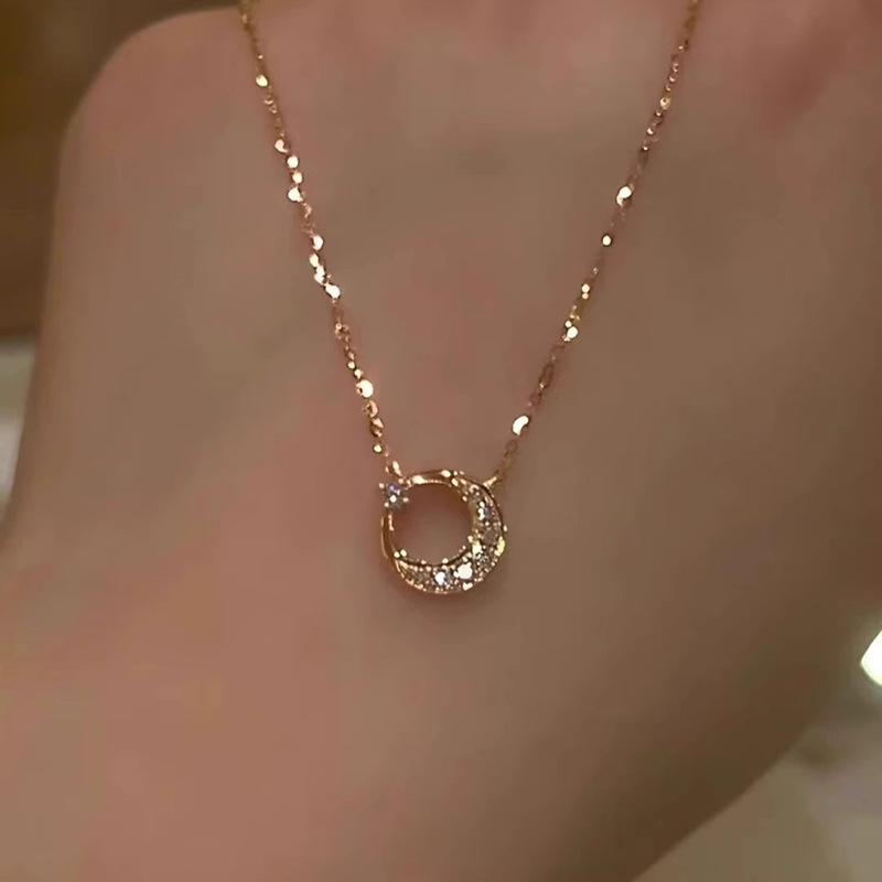 Sun Moon Star Necklace Women's Exquisite Stainless Steel