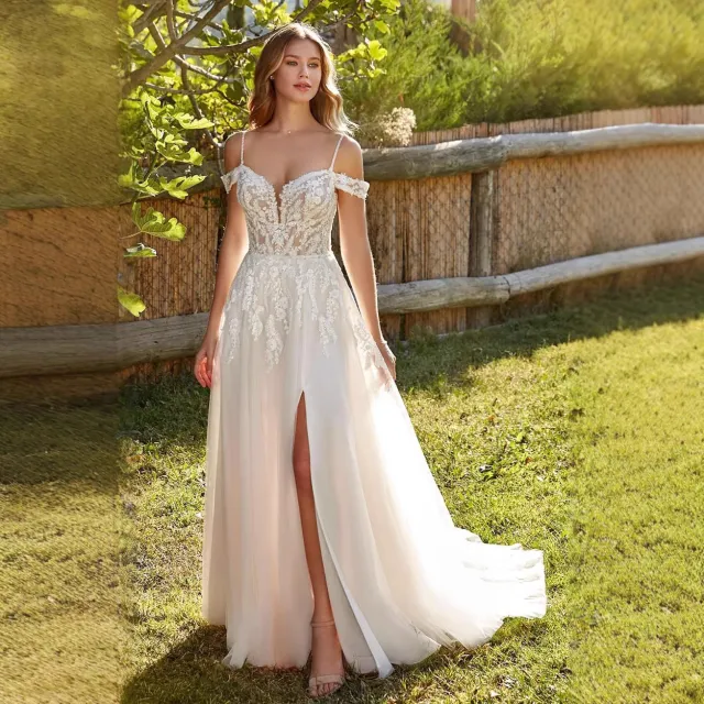 Lady's One shoulder Fitted Wedding Dress Ivory White - Shop at LoveMi