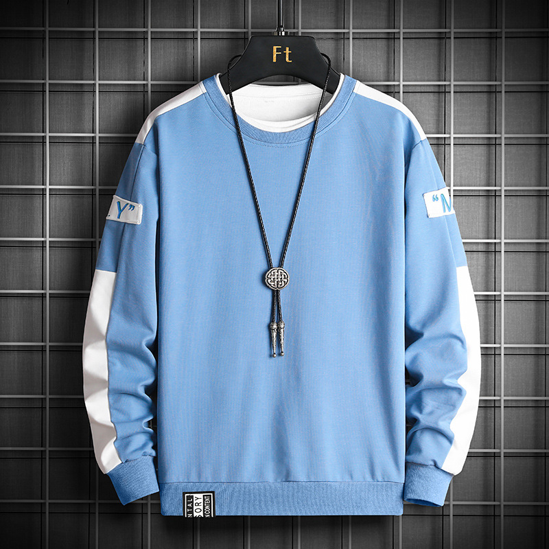 Men's Spring And Autumn Casual Sports Round Neck Sweater - Picture 8 of 11