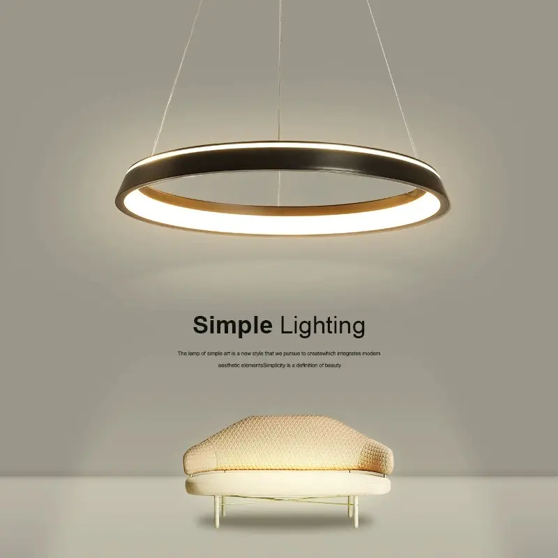 Living Room Chandelier Circular Simple Lighting Fixture