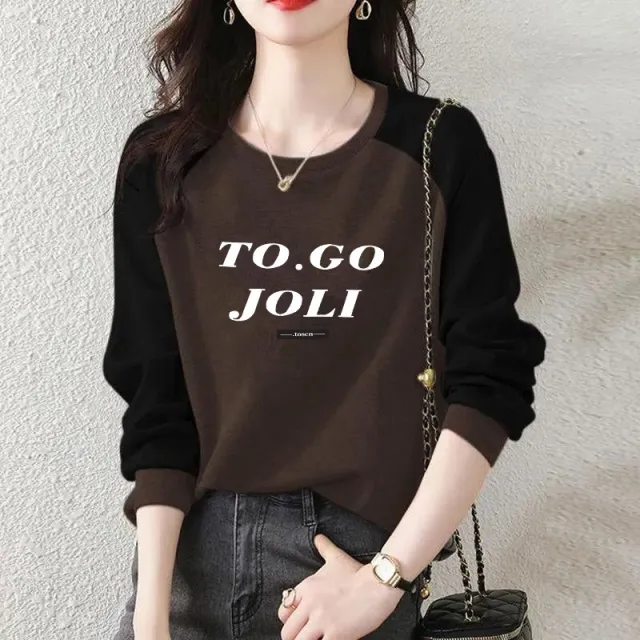 Double sided Dralon Round Neck Long sleeved T shirt Togo Brown - Shop at LoveMi