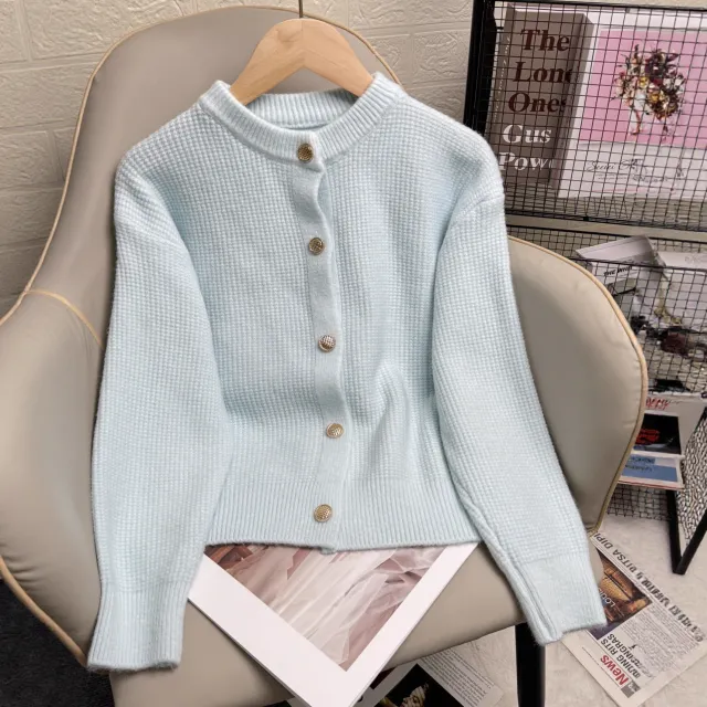 Fashion Short Women's Clothing Slim Fit Sweater Sky Blue - Shop at LoveMi