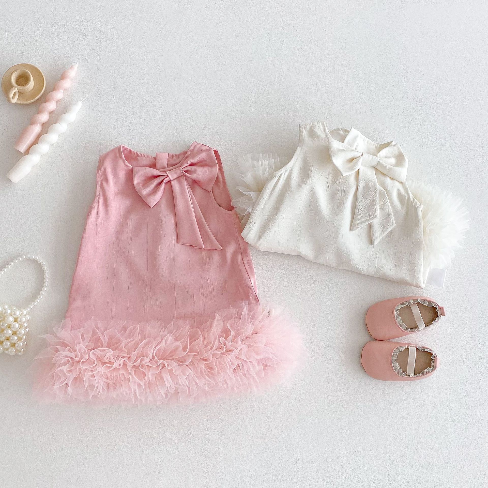 Children's Korean-style Dress With Bow - Image 3